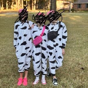 Halloween cow Kids Black and White Cow Print One Piece costume